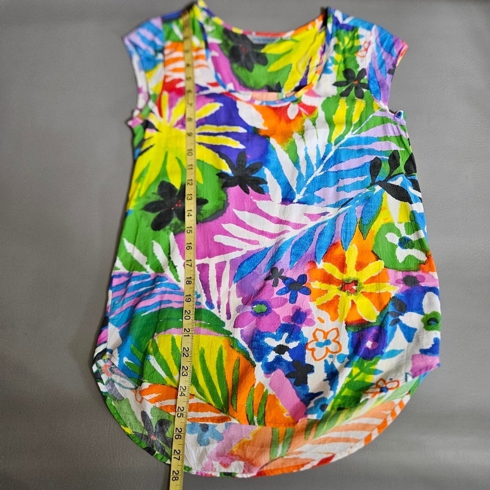 Jams World Daydreamer Eclair Floral Tropical Top Womens XS Made in Hawaii W661 - Picture 5 of 9